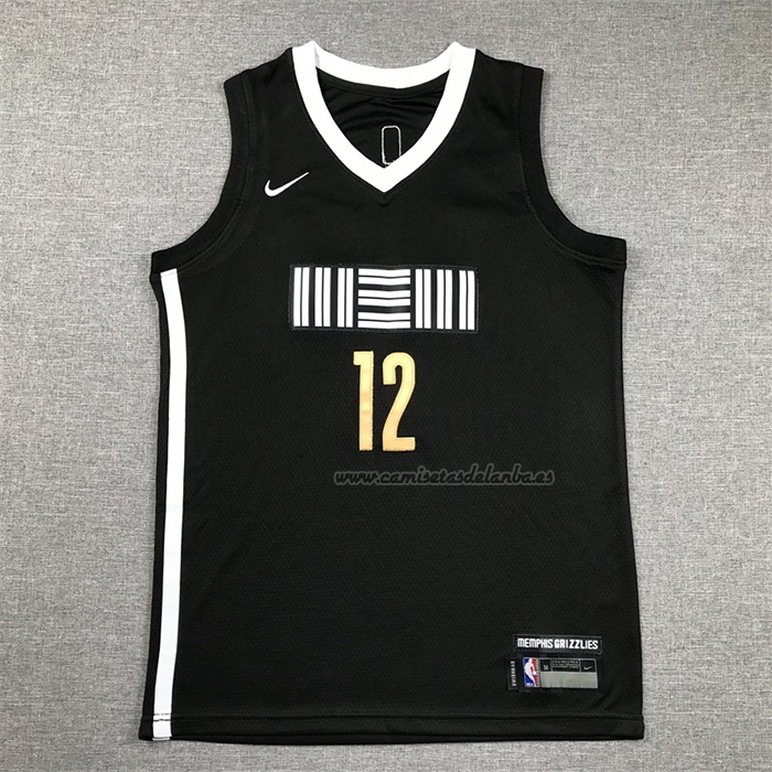 Camiseta Nino Memphis Grizzlies Ja Morant NO 12 Ciudad 2023-24 Negro
